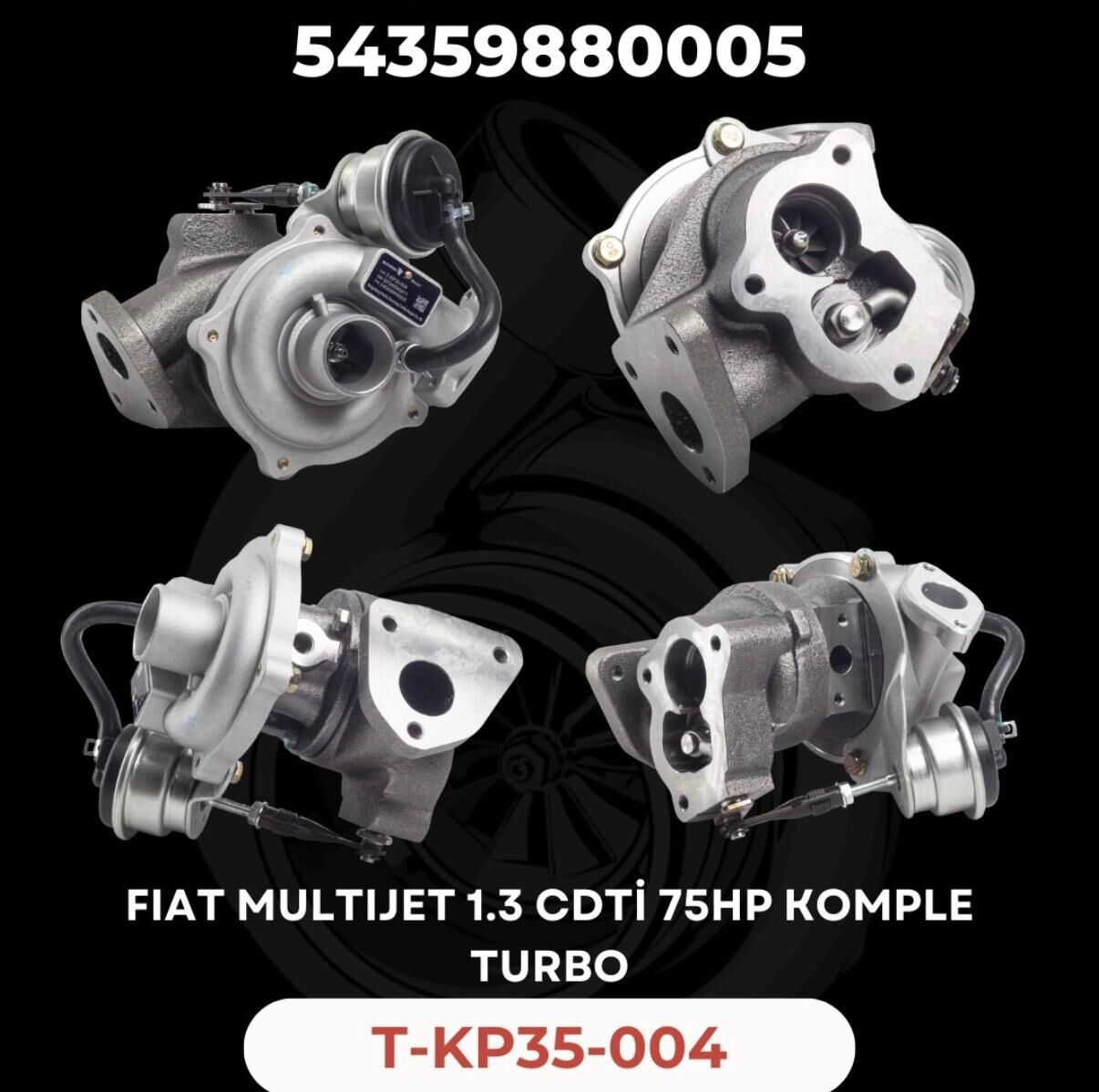 KOMPLE TURBO FIAT ALBEA DOBLO PUNTO MULTIJET 75 HP EURO 3- 4 KP35