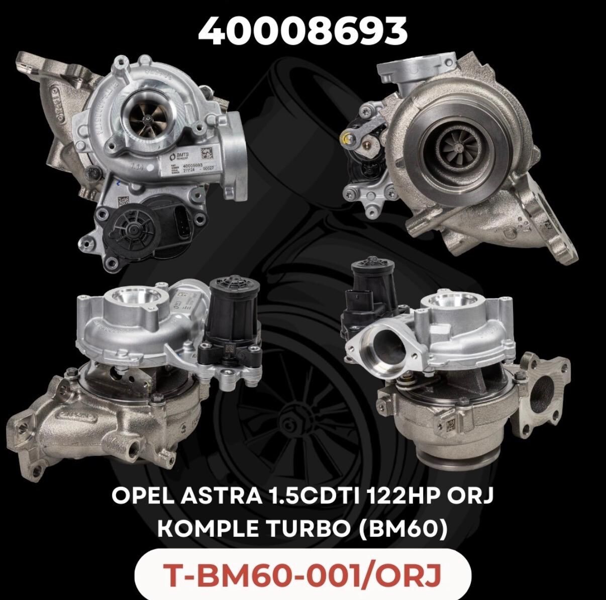 KOMPLE TURBO OPEL ASTRA K 1.5 D 105-122 HP BM60