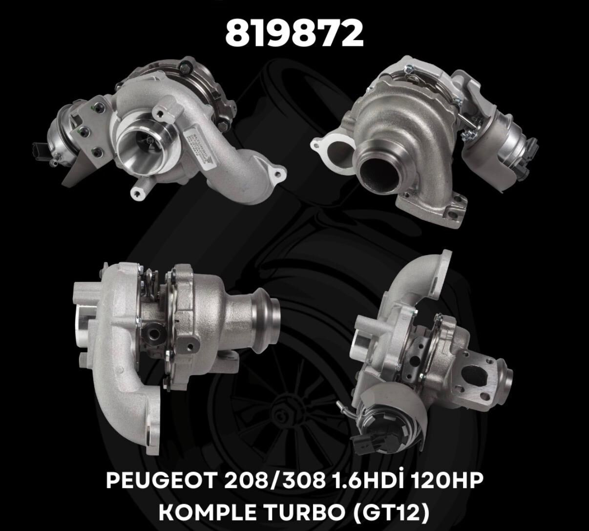 KOMPLE TURBO FORD FOCUS PEUGEOT 208 1.6 TDCI 120 HP GT12