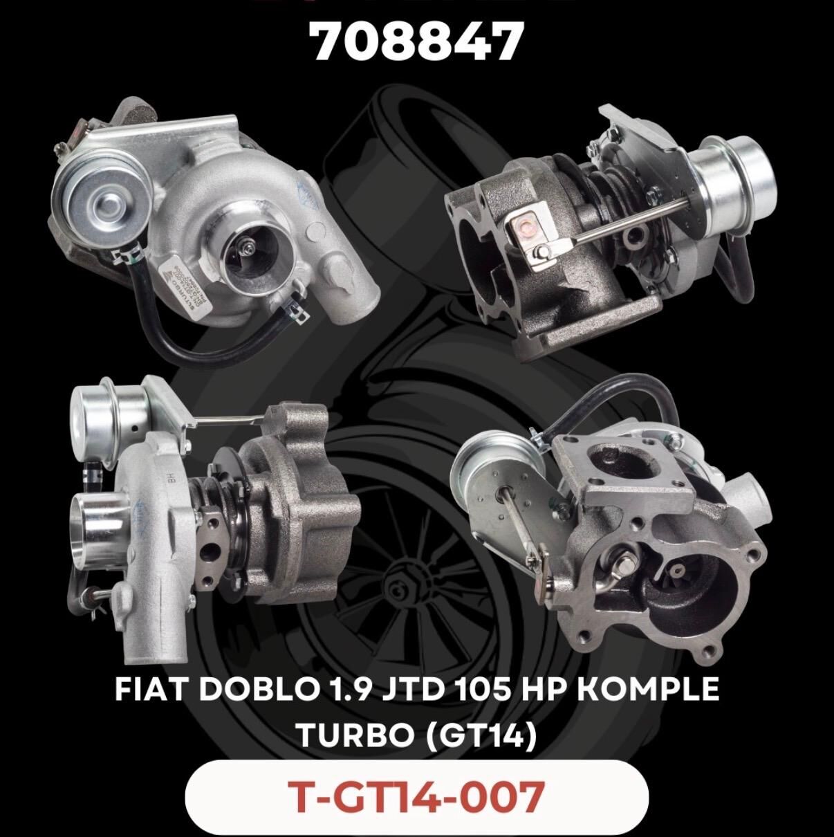 KOMPLE TURBO FIAT DOBLO 1.9 JTD MULTIJET GT14