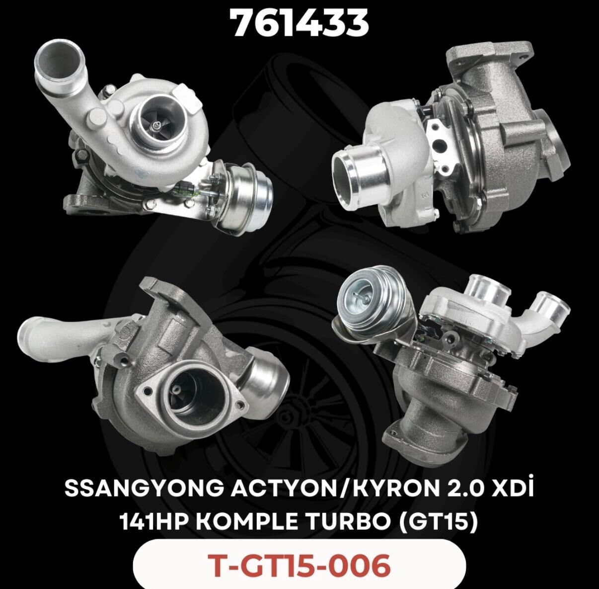 KOMPLE TURBO SSANGYONG ACTYON KYRON 2.0 XDİ GT15