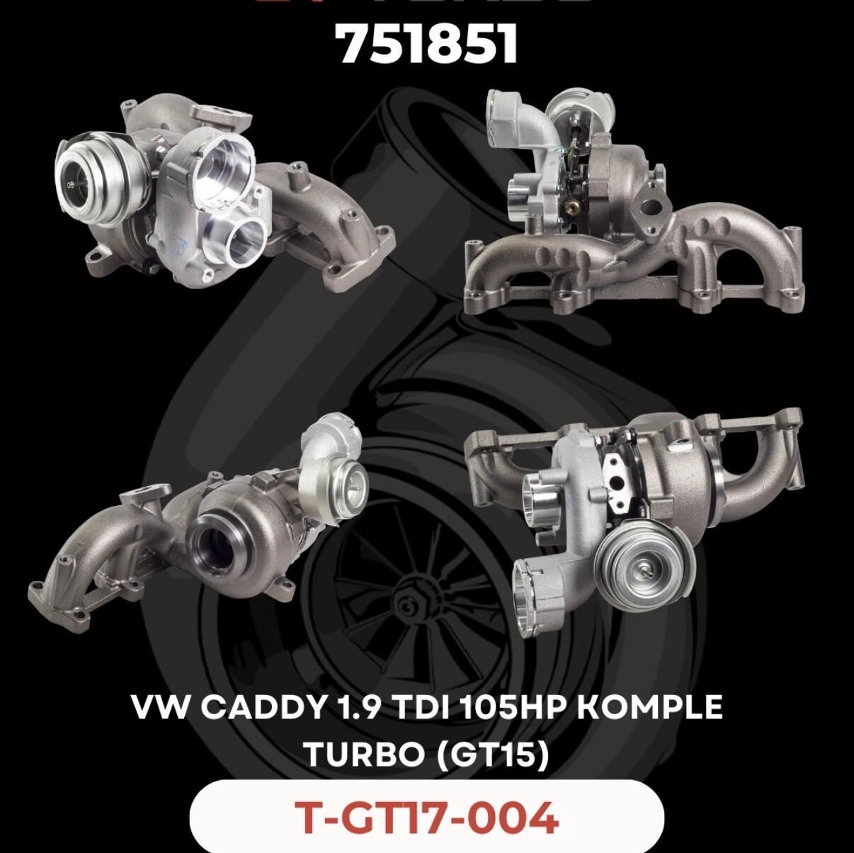 KOMPLE TURBO VW CADDY 1.9 TDI 105 HP GT15 BJB