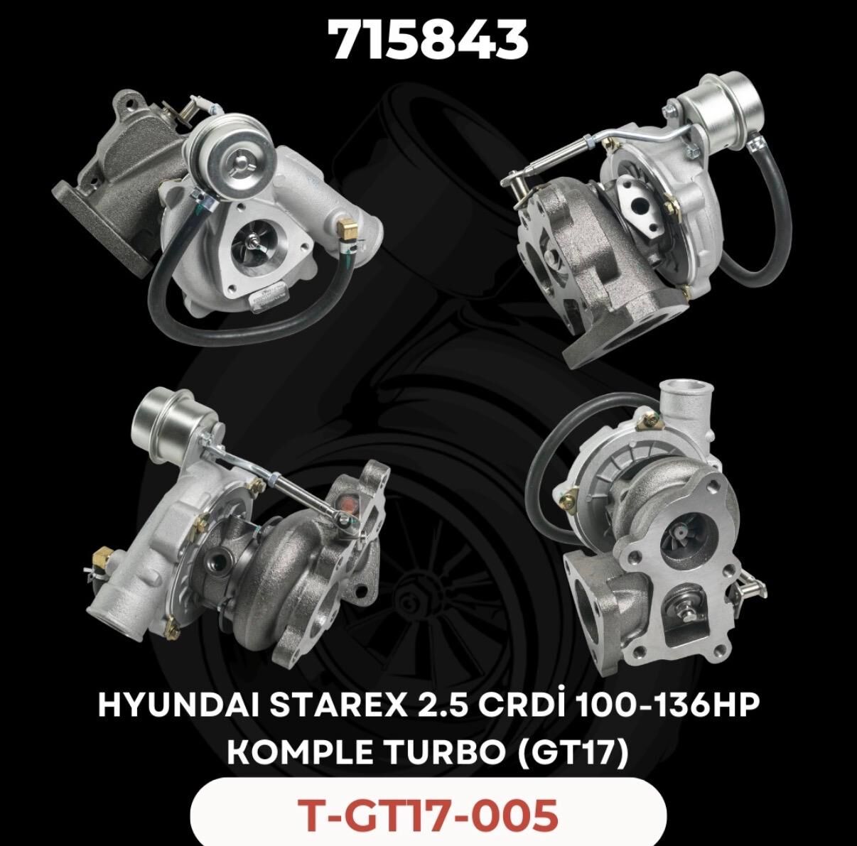 KOMPLE TURBO HYUNDAİ H100 BONGOO STAREX 2.5 CRDİ GT17