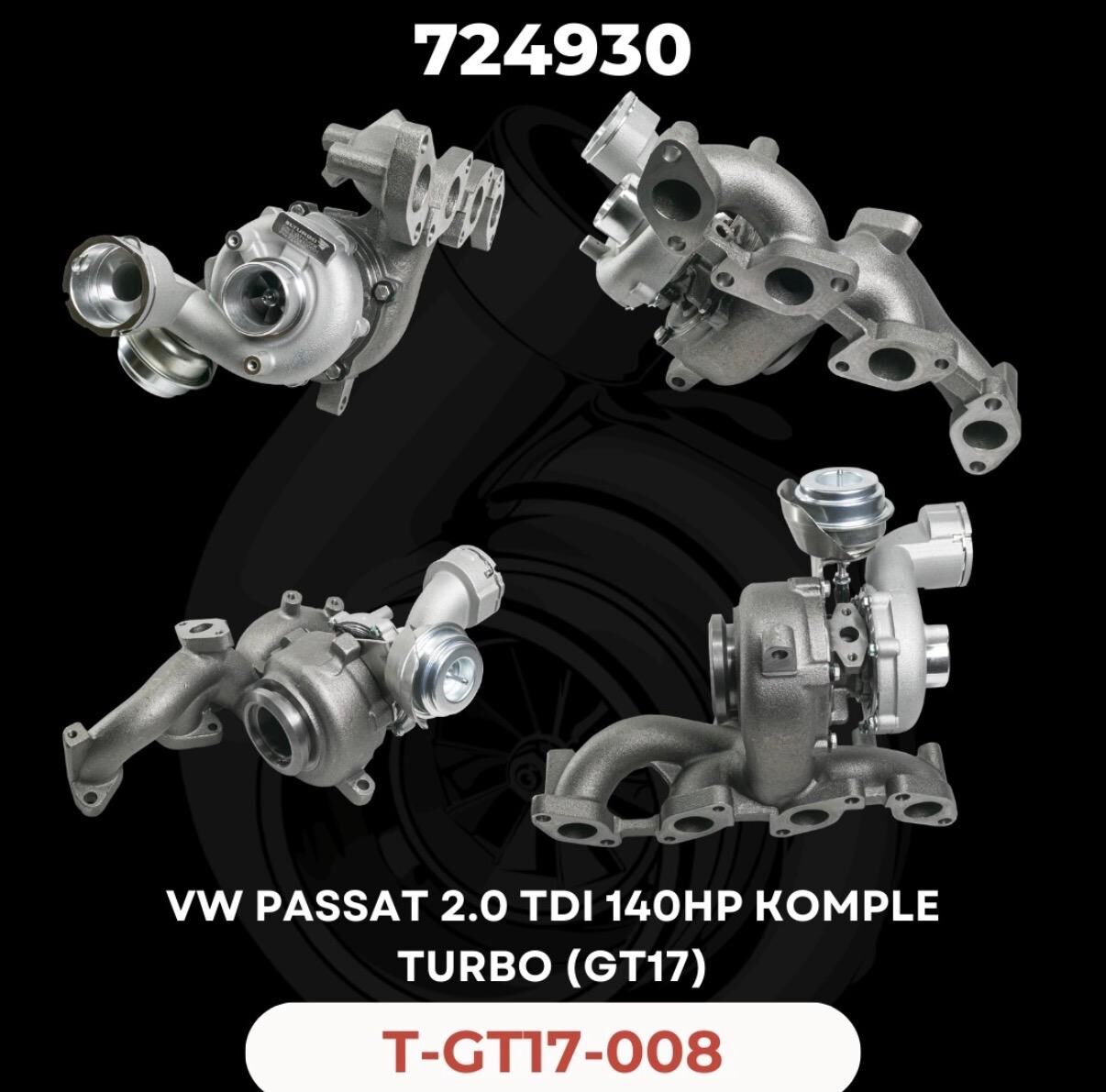 KOMPLE TURBO VW PASSAT 2.0 TDI 140 HP BKP